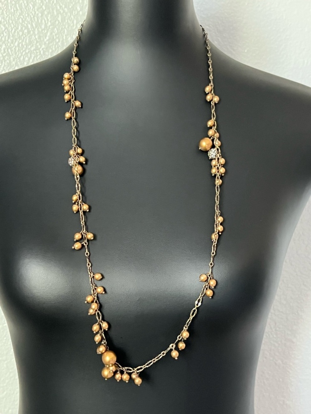 J. Crew Gold-Tone Bead Drape Necklace
